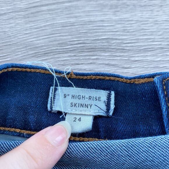 MADEWELL 9" Mid-Rise Skinny Jeans in Larkspur Wash Stretch Denim Size 24 - Picture 9 of 9